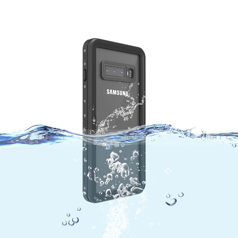 Wasserdicht Unterwasser Silikon Hülle Handyhülle und Kunststoff Waterproof Schutzhülle 360 Grad Tasche für Samsung Galaxy S10 Plus Schwarz groß