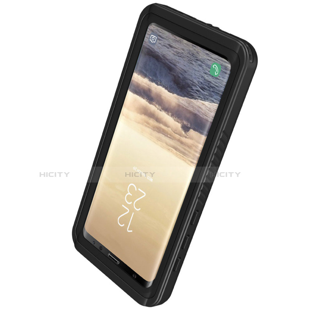 Wasserdicht Unterwasser Silikon Hülle Handyhülle und Kunststoff Waterproof Schutzhülle 360 Grad Tasche für Samsung Galaxy S9 Plus Schwarz groß