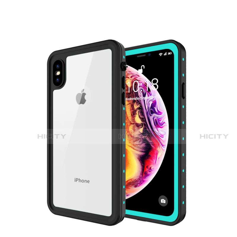 Wasserdicht Unterwasser Silikon Hülle Handyhülle und Kunststoff Waterproof Schutzhülle 360 Grad Tasche W01 für Apple iPhone Xs Max groß